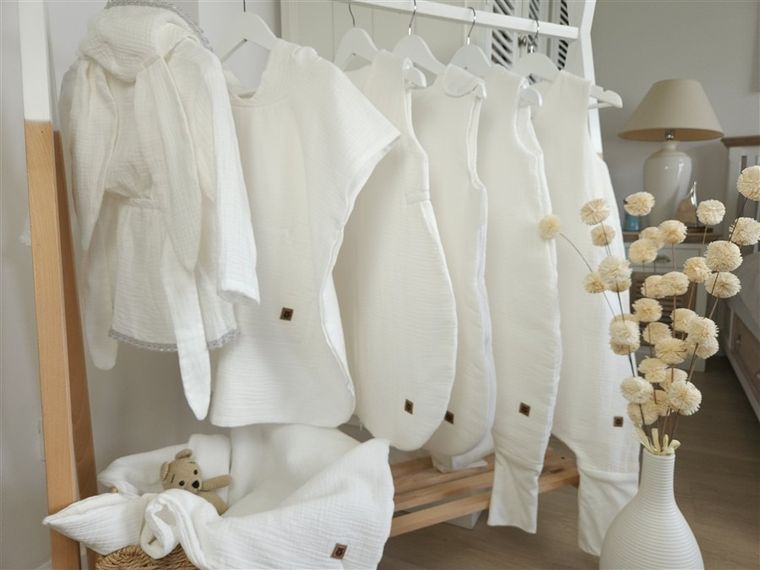 MimiNu, AVI, całoroczny śpiworek do spania, muślin, śmietanka, TOG 2-2.5, 3-12m