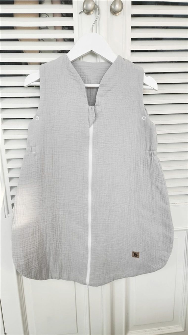 MimiNu, AVI, całoroczny śpiworek do spania, muślin, szary, TOG 2-2.5, 3-12m