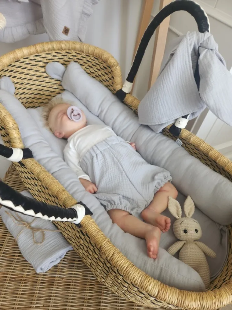 MimiNu, Bloomersy, muślinowe majtki na pieluchę, szary, rozmiar M, 1-4 l.