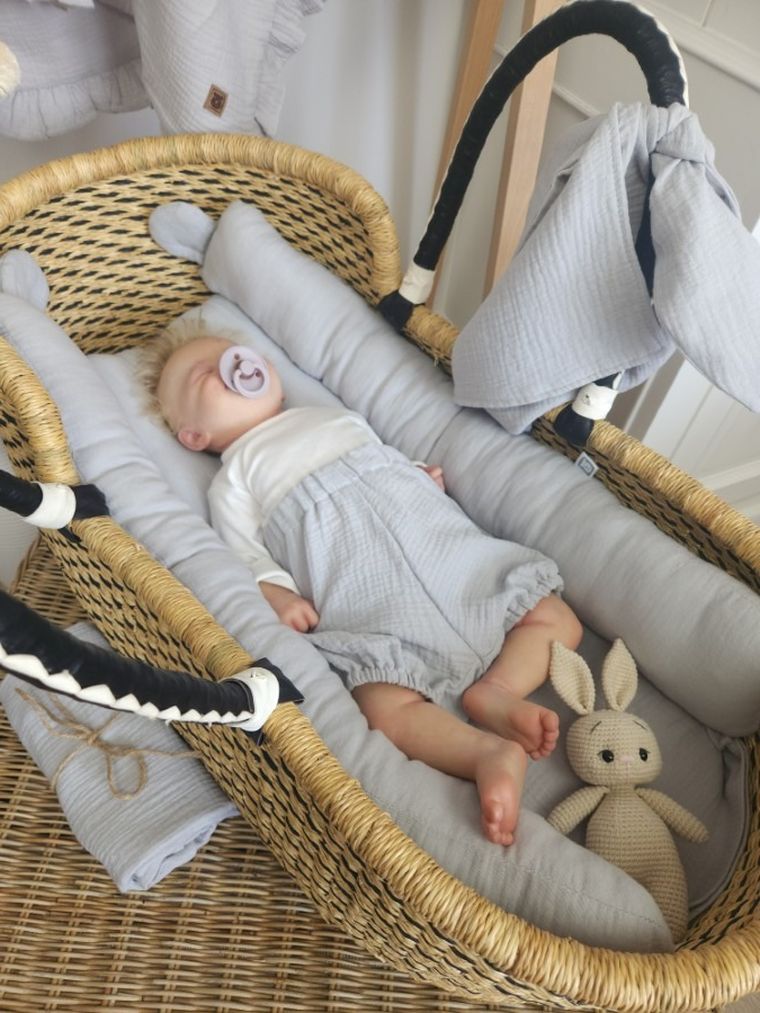 MimiNu, Bloomersy, muślinowe majtki na pieluchę, szary, rozmiar S, 0-1 l.