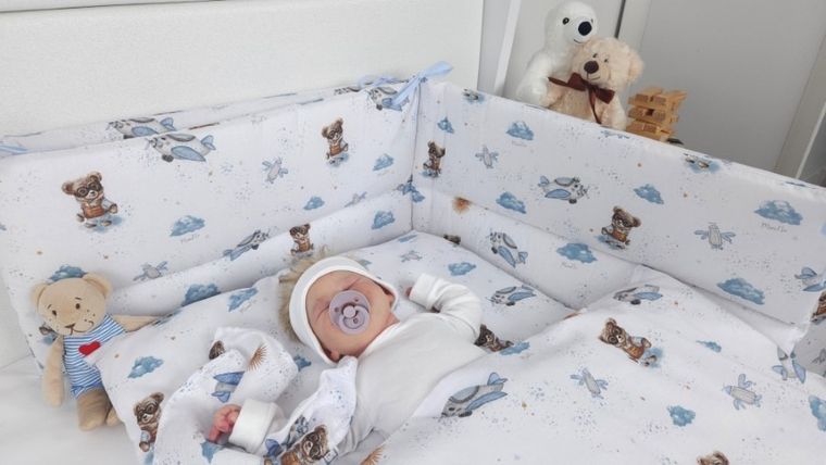 MimiNu, Bunny, Misie, poduszka z uszami, błękit