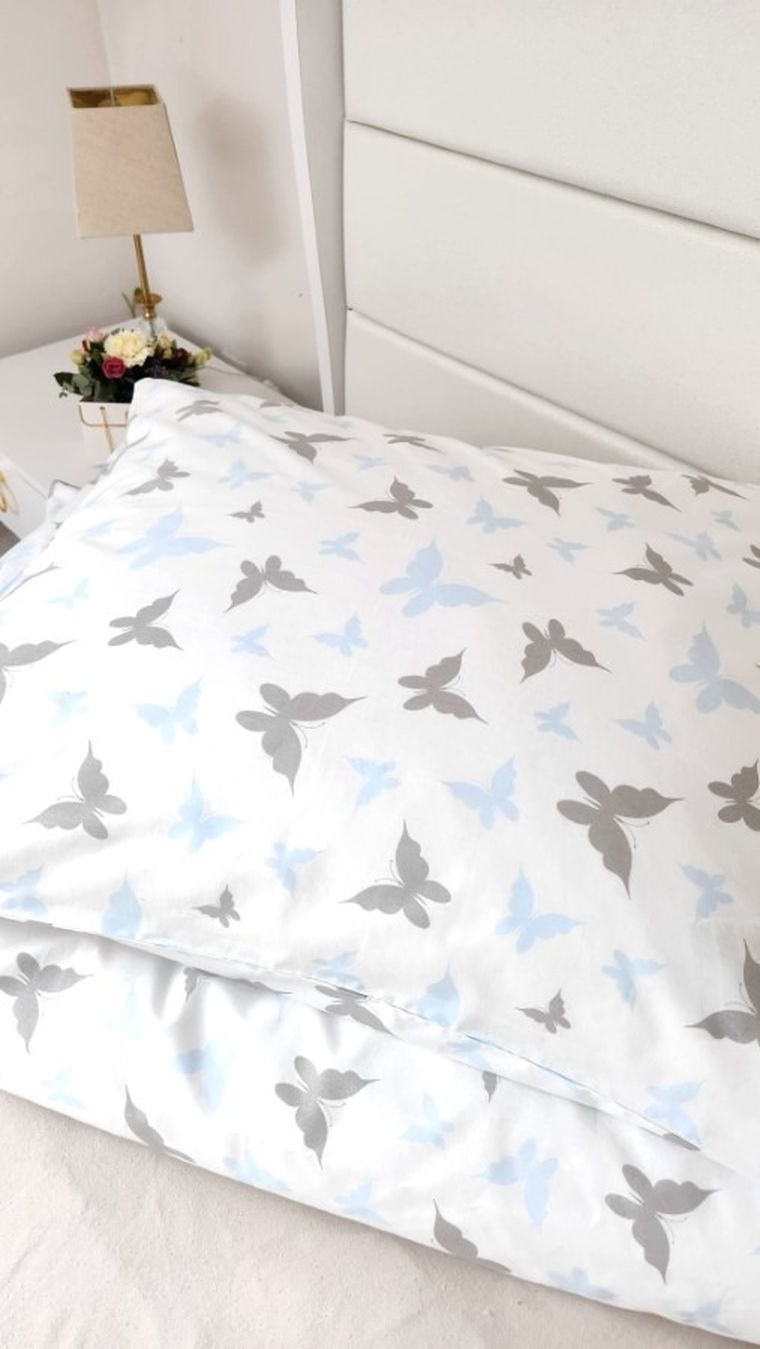 MimiNu, Butterfly, 3-częściowy komplet pościeli, 140-200 + 2 poszewki, 50-60 cm