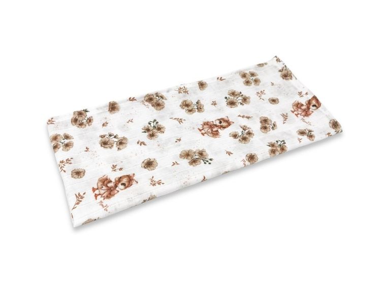 MimiNu, Duo, Kaczuszki, pielucha muślinowa, beż, 75-75 cm, 2 szt.