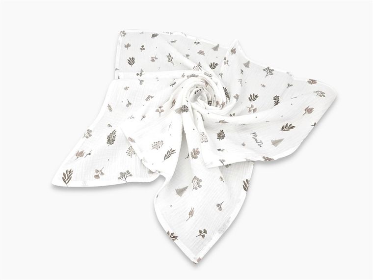 MimiNu, Duo, Listki beż, pielucha muślinowa, 75-75 cm, 2 szt.