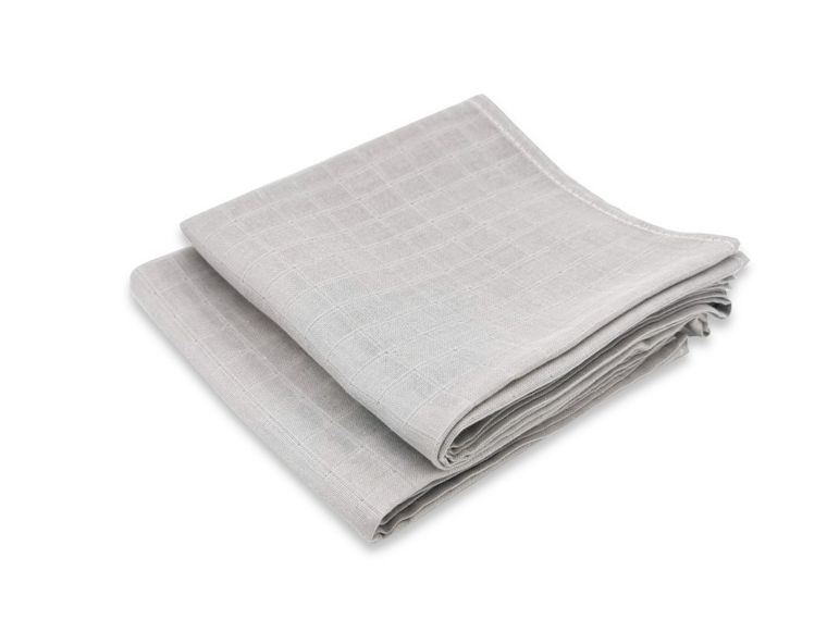 MimiNu, Duo, pielucha muślinowa, szary, 75-75 cm, 2 szt.