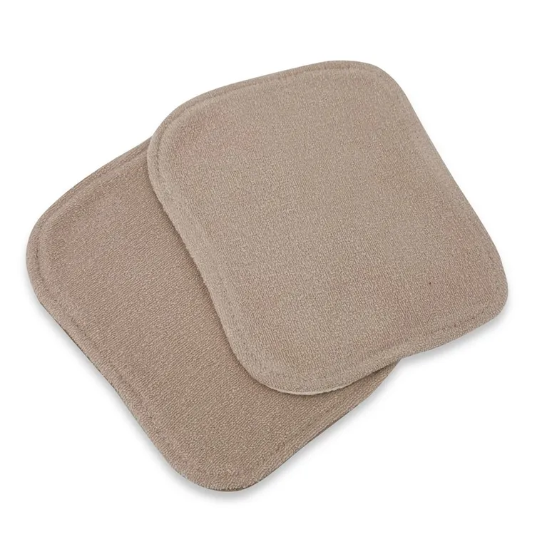 MimiNu, DUO, zestaw myjek kąpielowych z bambusa i muślinu, mokka, 18-14 cm, 2 szt.