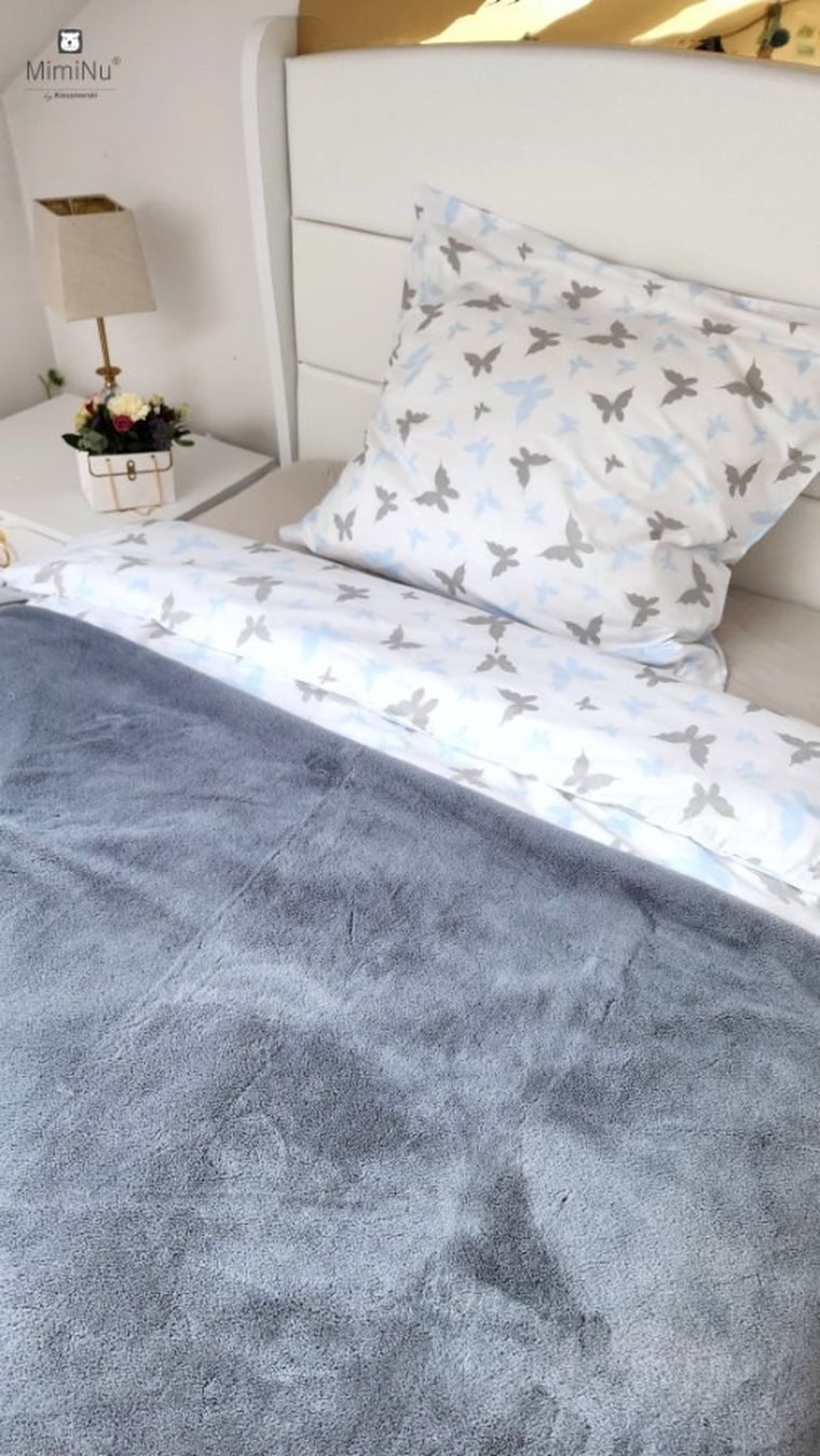 MimiNu, Junior, Butterfly, 2-częściowy komplet pościeli, 160-200 cm + 50-60 cm
