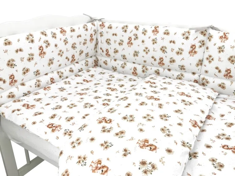 MimiNu, Kaczuszki, 5-częściowy komplet pościeli, beż, 120-90 cm