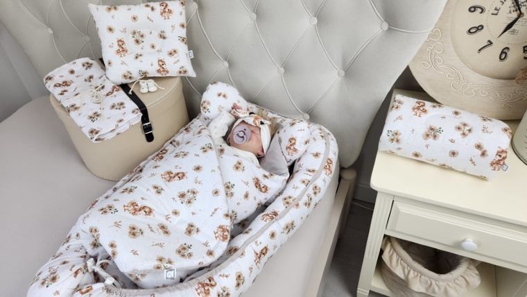 MimiNu, Kaczuszki, kokon, gniazdo niemowlęce, beż, 55-75 cm