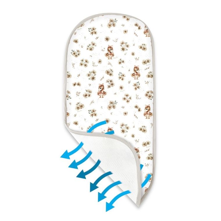 MimiNu, Kaczuszki, materac do gondoli z siateczki 3D, beż