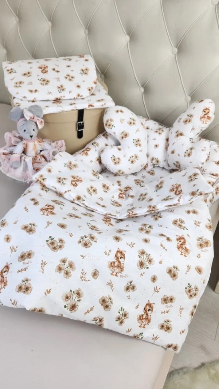 MimiNu, Kaczuszki, poduszka antywstrząsowa, motylek, beż