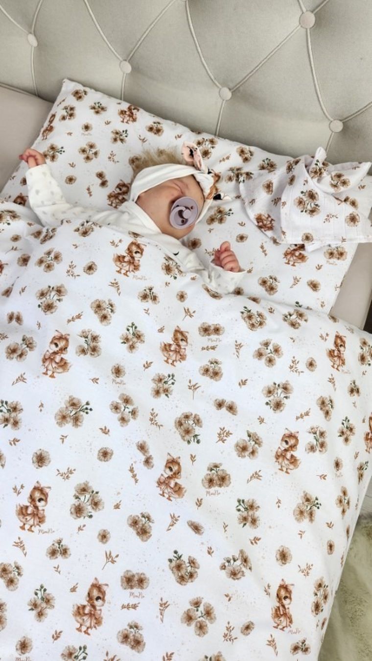 MimiNu, Kaczuszki, poduszka bawełniana, beż, 40-40 cm