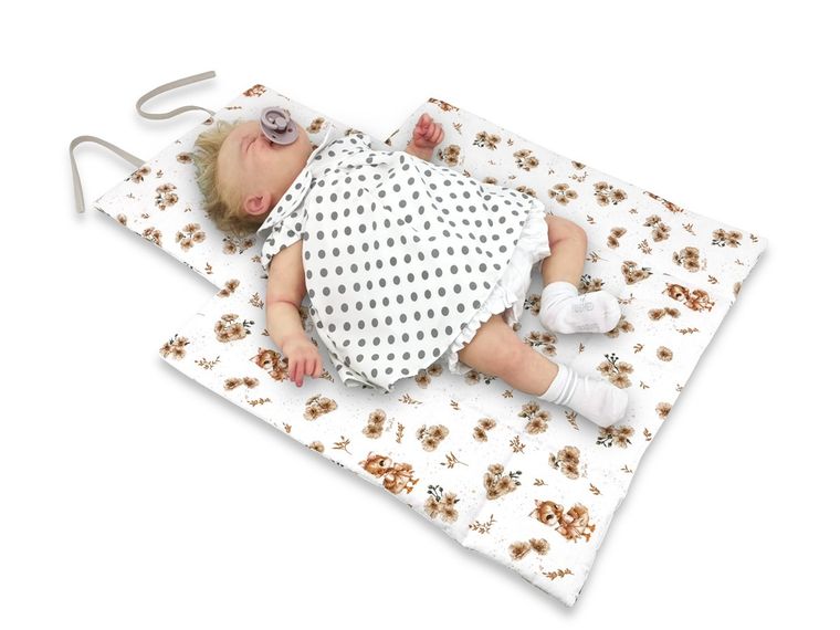 MimiNu, Kaczuszki, przewijak mobilny, bawełna, beż, 70-50 cm