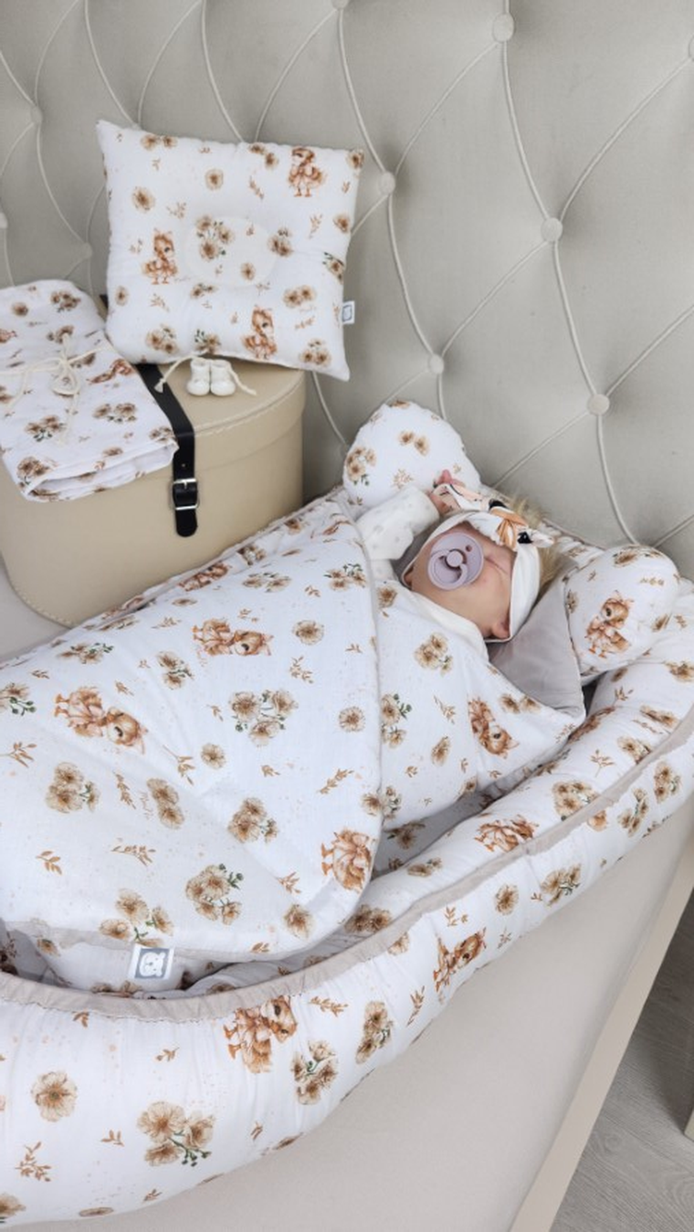 MimiNu, Kaczuszki, rożek niemowlęcy, beż, 75-75 cm