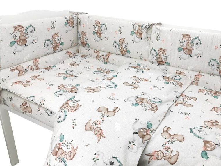 MimiNu, Karuzela, 5-częściowy komplet pościeli, 120-90 cm