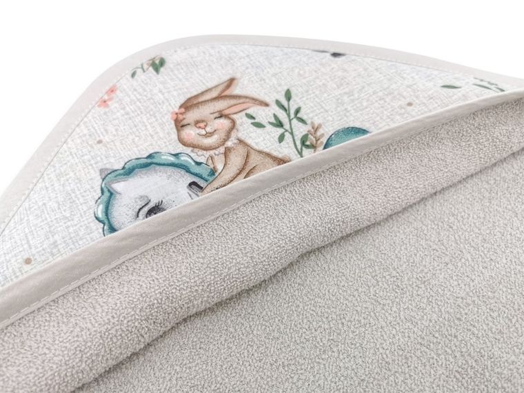 MimiNu, Karuzela, okrycie kąpielowe, termofrotte, beż, 100-100 cm