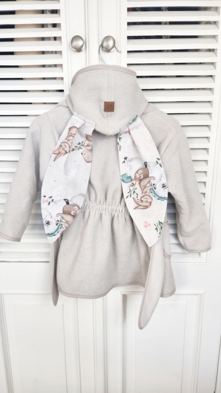 MimiNu, Karuzela, szlafrok termofrotte, beż, rozmiar 98-104