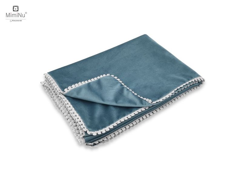 MimiNu, kocyk z chwostami, velvet, zieleń nepalska, 75-100 cm