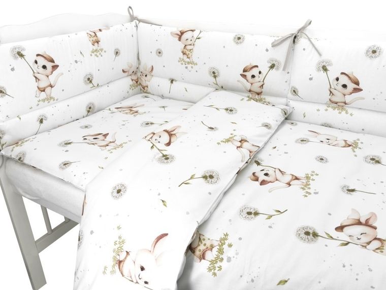MimiNu, Kotki, 5-częściowy komplet pościeli, 135-100 cm