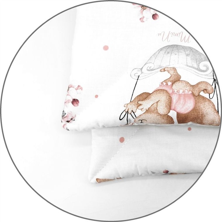 MimiNu, Lili, 2-częściowy komplet pościeli z wypełnieniem, pudrowy róż, 120-90 cm