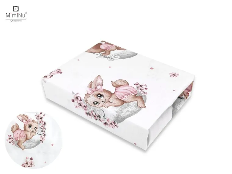 MimiNu, Lili, prześcieradło do wózka, pudrowy róż, 80-35 cm