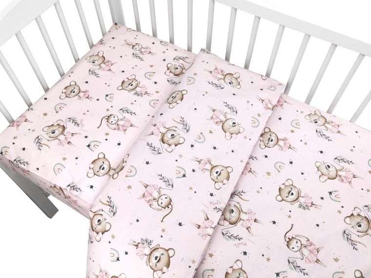 MimiNu, Little Ballerina, 3-częściowy zestaw pościeli, 90-120 cm