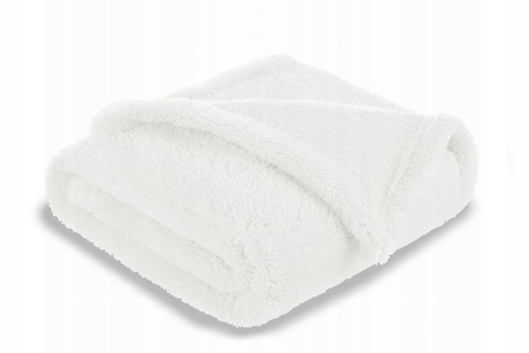 MimiNu, miękki kocyk polarowy, biały, 75-100 cm