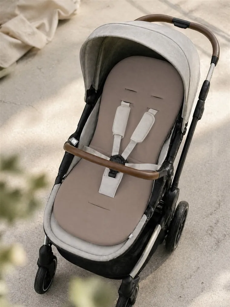 MimiNu, MimiNu Soft, uniwersalna wkładka do wózka, bawełna interlock, mokka, 35-70 cm