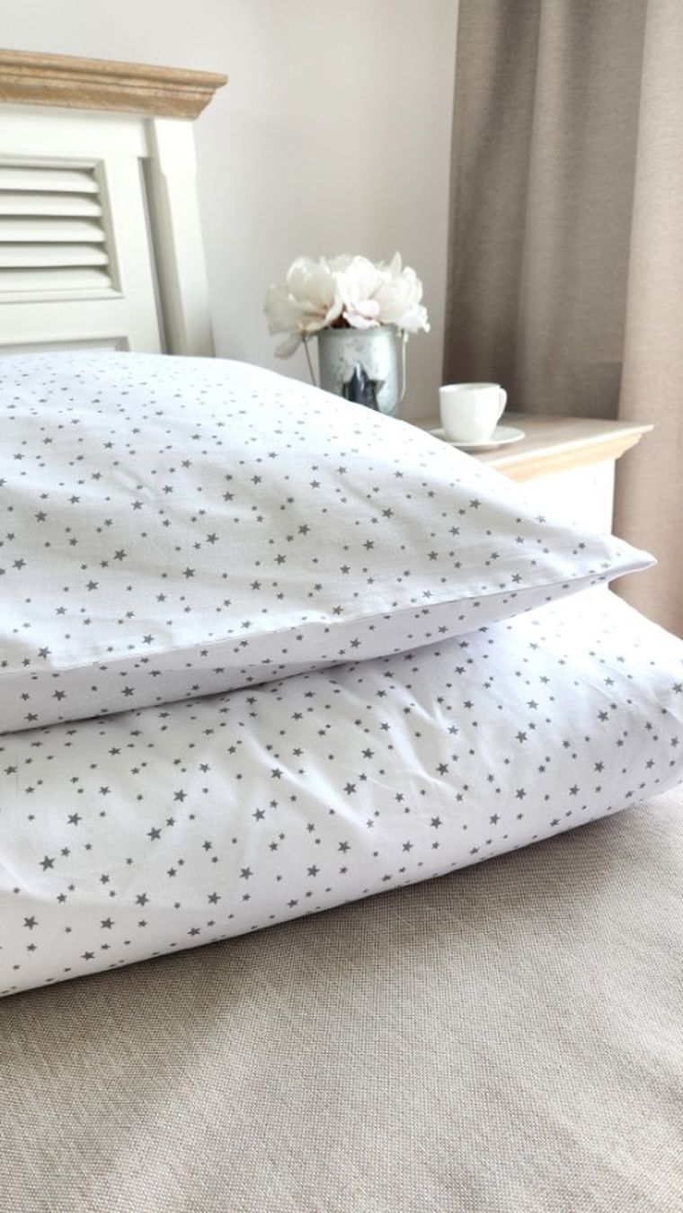 MimiNu, Mini gwiazdki szare, 2-częściowy komplet pościeli, 160-200 cm + 50-60 cm