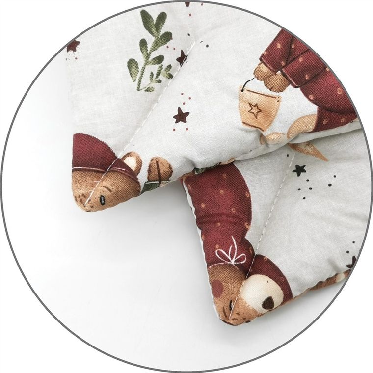 MimiNu, Miś na Księżycu, 2-częściowy komplet pościeli z wypełnieniem, beż, 120-90 cm