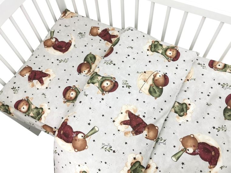 MimiNu, Miś na Księżycu, 3-częściowy zestaw pościeli, 100-135 cm