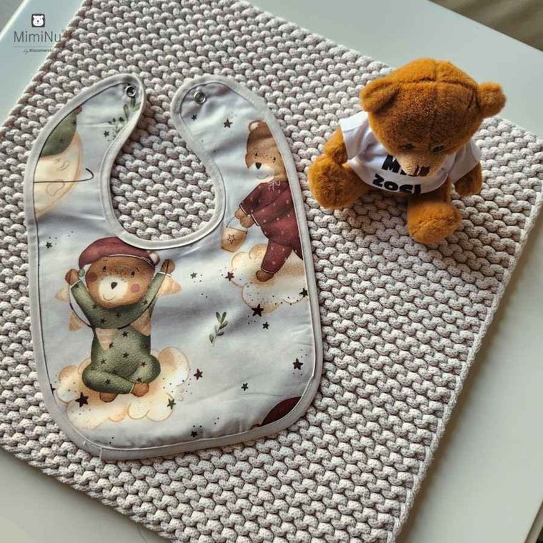 MimiNu, Miś na Księżycu, śliniak niemowlęcy, wodoodporny, na zapinkę, 3 szt.