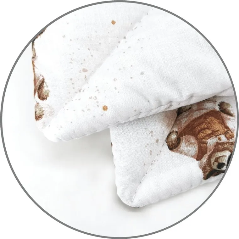 MimiNu, Misie, 2-częściowy komplet pościeli z wypełnieniem, beż, 100-75 cm