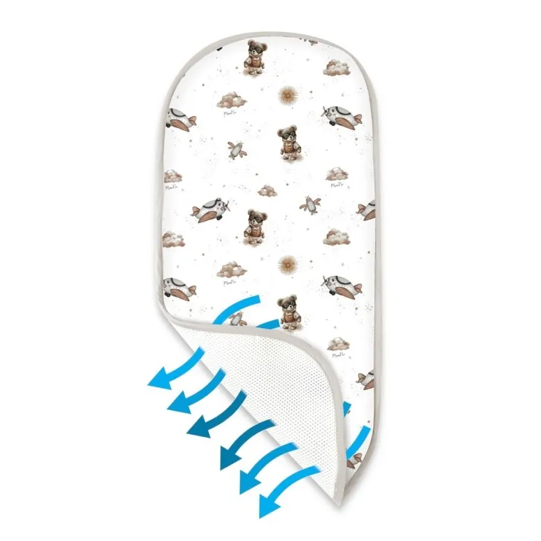 MimiNu, Misie, materac do gondoli z siateczki 3D, beż