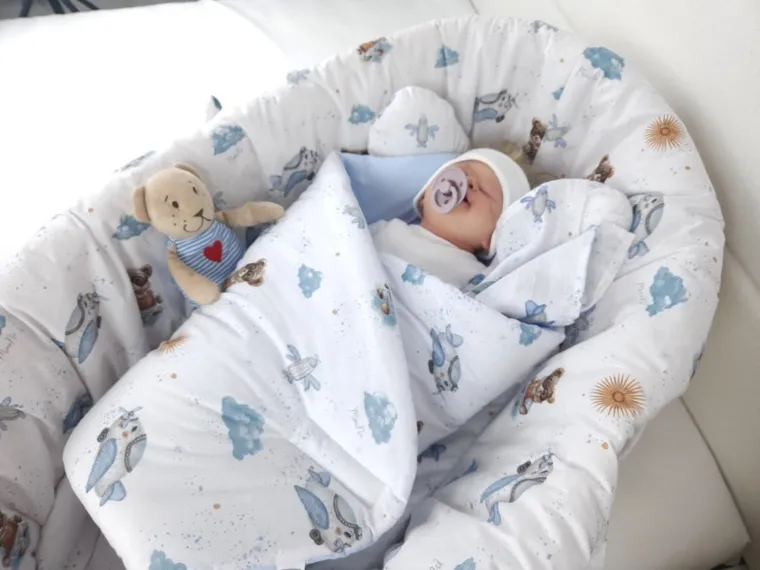 MimiNu, Misie, poduszka antywstrząsowa, motylek, błękit