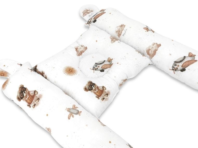 MimiNu, Misie, poduszka ergonomiczna, beż