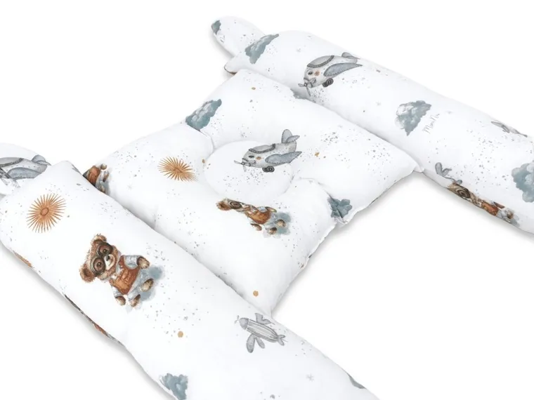 MimiNu, Misie, poduszka ergonomiczna, błękit