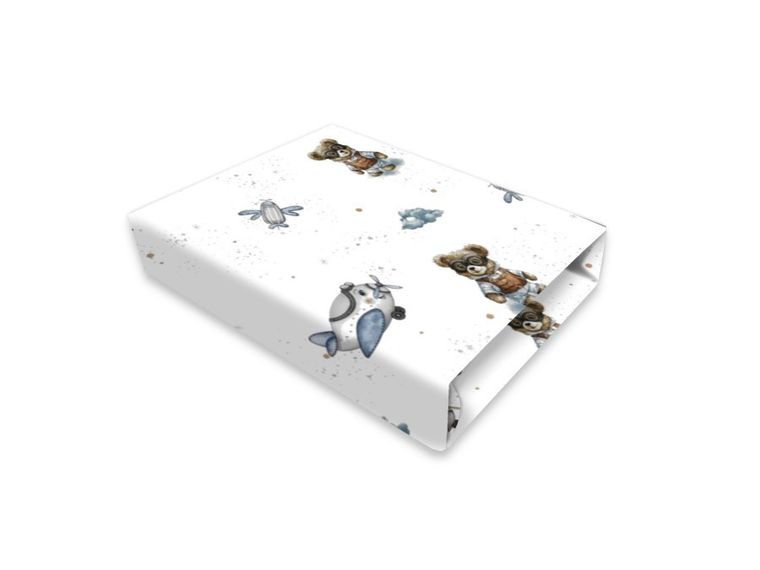 MimiNu, Misie, prześcieradło, błękit, 60-120 cm