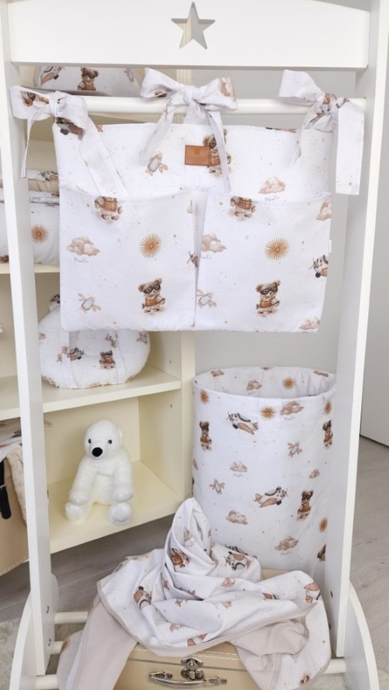 MimiNu, Misie, torba na zabawki, beż