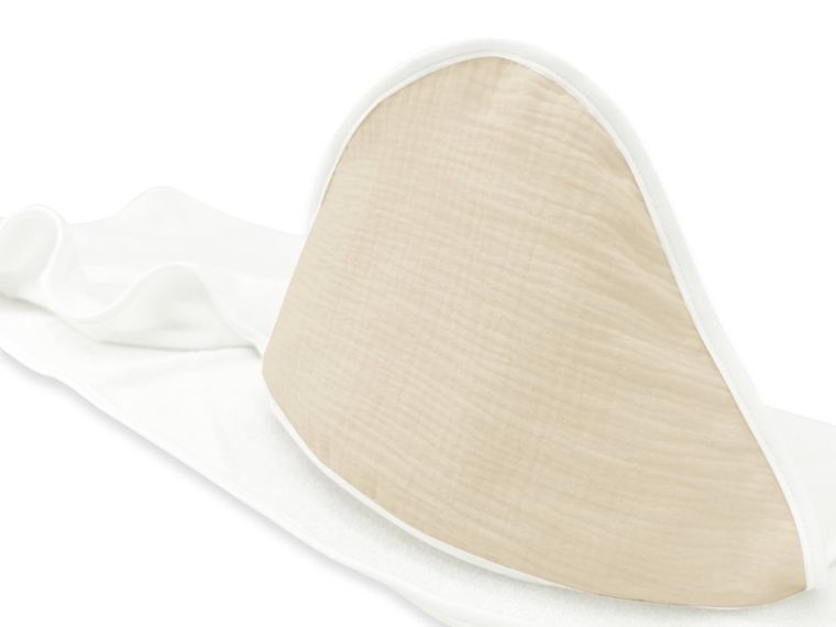MimiNu, muślinowe okrycie kąpielowe, ciepły beż, 80-80 cm