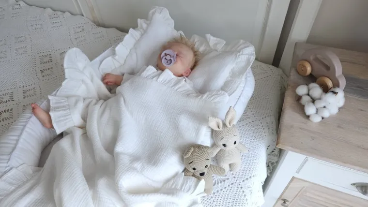 MimiNu, muślinowy kokon niemowlęcy, śmietanka