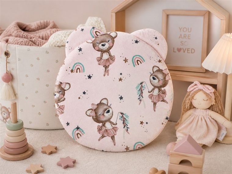 MimiNu, NewMinky, Teddy, poduszeczka płaska, little ballerina + pudrowy róż, 30 cm
