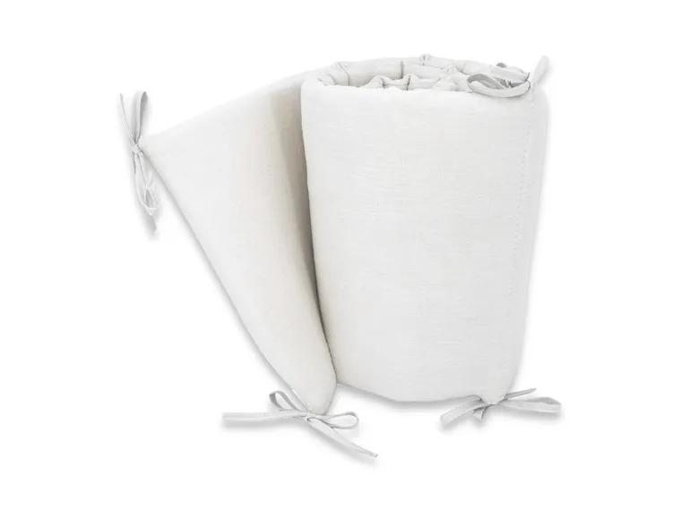 MimiNu, ochraniacz do łóżeczka, muślin, śmietanka, 180-30 cm