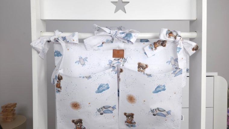 MimiNu, Oslo, Misie, przybornik bawełniany, błękit