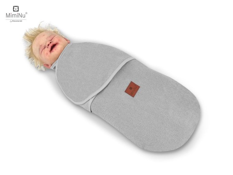 Miminu, otulacz dla noworodka do spania, śpiworek, termofrotte, szary, TOG 0.5, 56-32 cm