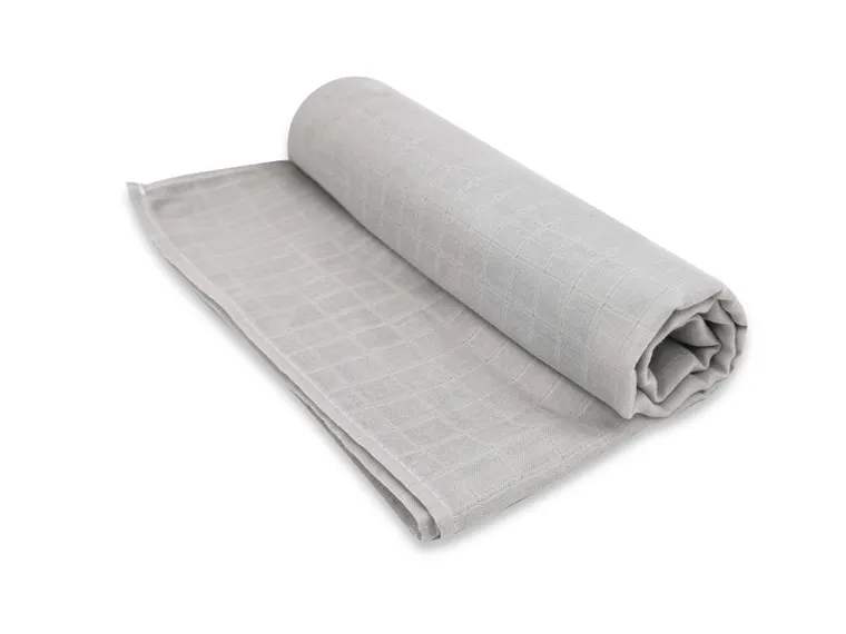 MimiNu, otulacz muślinowy, pielucha, szary, 120-120 cm