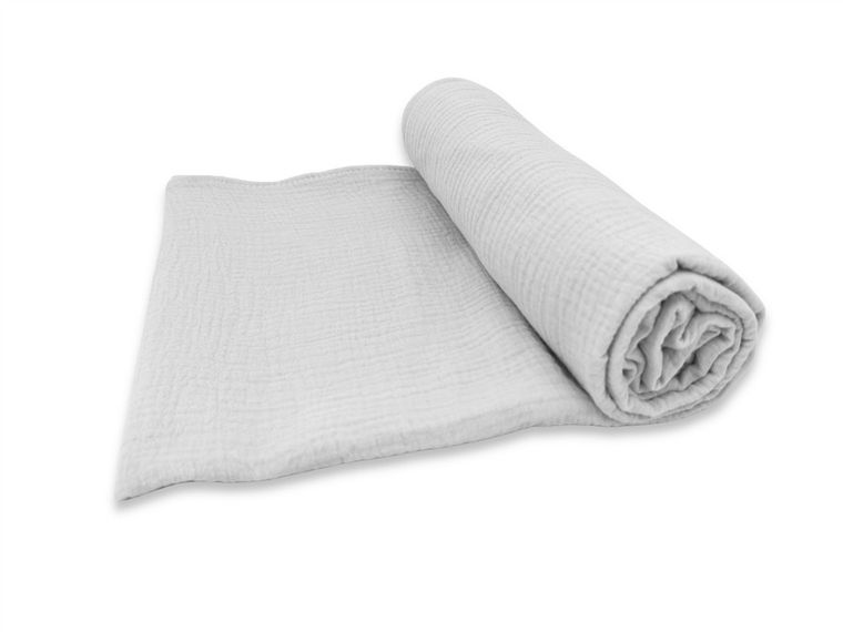 MimiNu, pielucha muślinowa, otulacz, szary, 120-120 cm