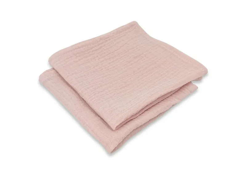 MimiNu, pieluszka muślinowa, pudrowy róż, 30-30 cm, 2 szt.