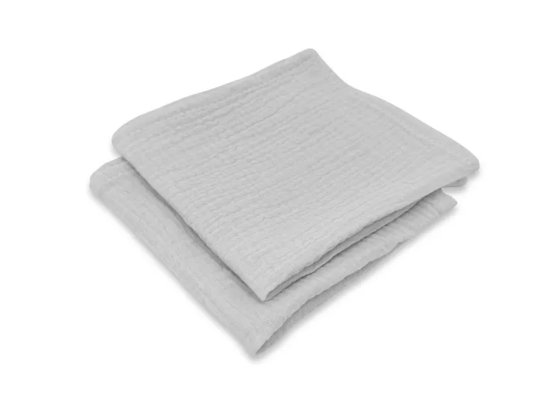 MimiNu, pieluszka muślinowa, szary, 30-30 cm, 2 szt.