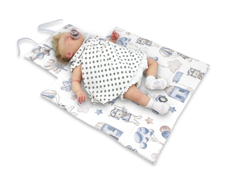 MimiNu, Piloci, przewijak mobilny, bawełna, błękit, 70-50 cm